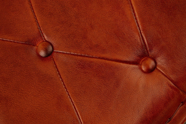Buffalo Tan Leather And Iron Folding Stool - XShowhome Limited - Xshowhome
