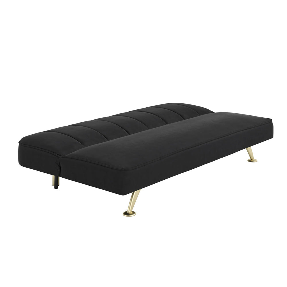 Burlington Sofa Bed Black Velvet & Brushed Gold - Canwell Interiors Limited - Canwell