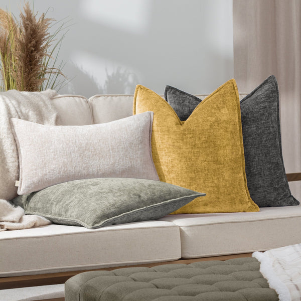 Buxton 50x50 Feather Filled Cushion Charcoal - Canwell Interiors Limited - Riva