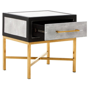Cadiz 1 Drawer Shagreen Side Table - Canwell Interiors Limited - Xshowhome