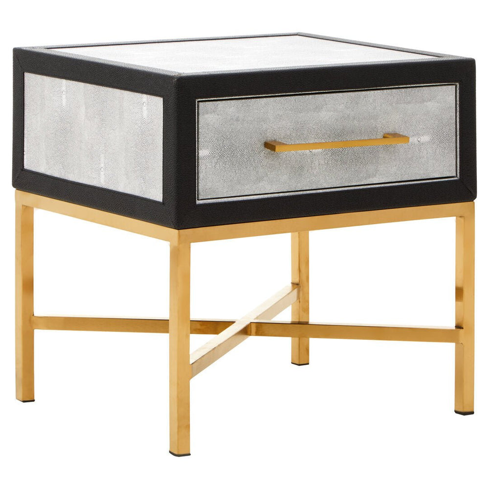 Cadiz 1 Drawer Shagreen Side Table - Canwell Interiors Limited - Xshowhome