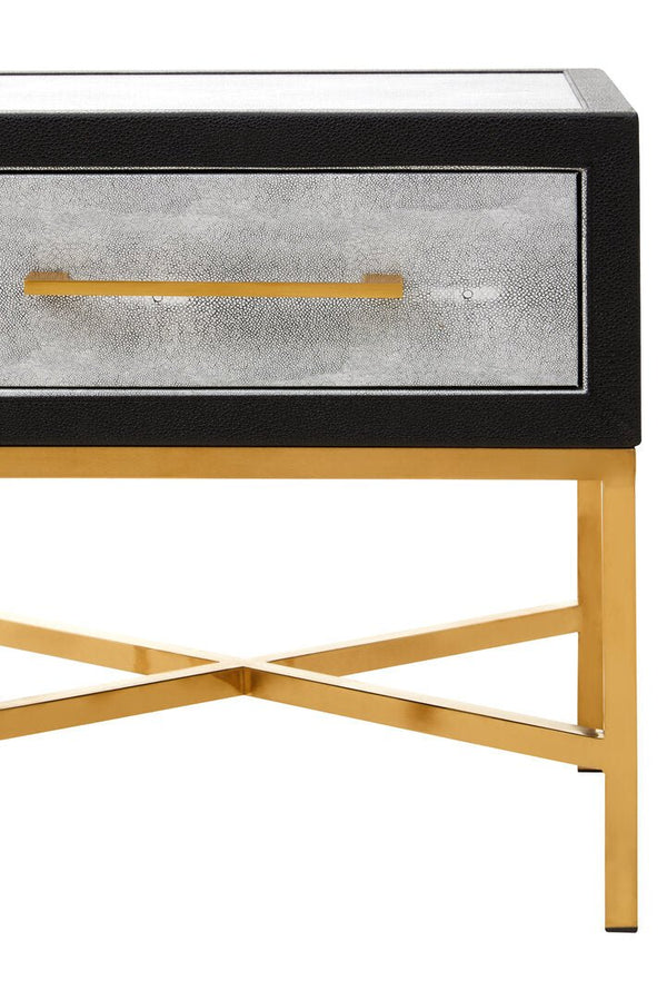 Cadiz 1 Drawer Shagreen Side Table - Canwell Interiors Limited - Xshowhome