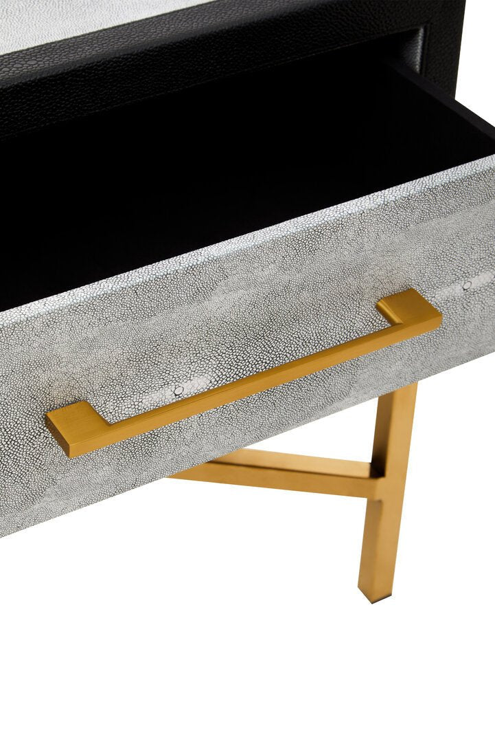 Cadiz 1 Drawer Shagreen Side Table - Canwell Interiors Limited - Xshowhome