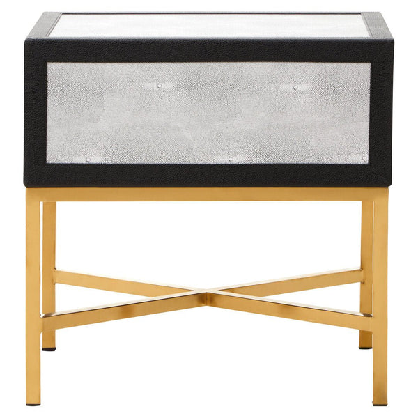 Cadiz 1 Drawer Shagreen Side Table - Canwell Interiors Limited - Xshowhome