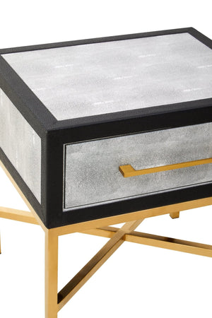 Cadiz 1 Drawer Shagreen Side Table - XShowhome Limited - Xshowhome