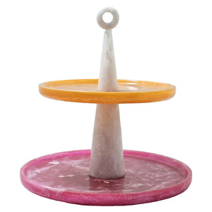 Cake plate Posy pink/orange - Canwell Interiors Limited - Richmond
