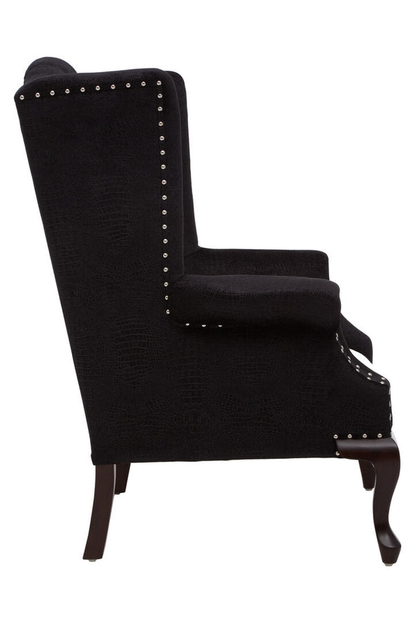 Cala Black Textured Armchair with Tufted Back - Canwell Interiors Limited - Xshowhome