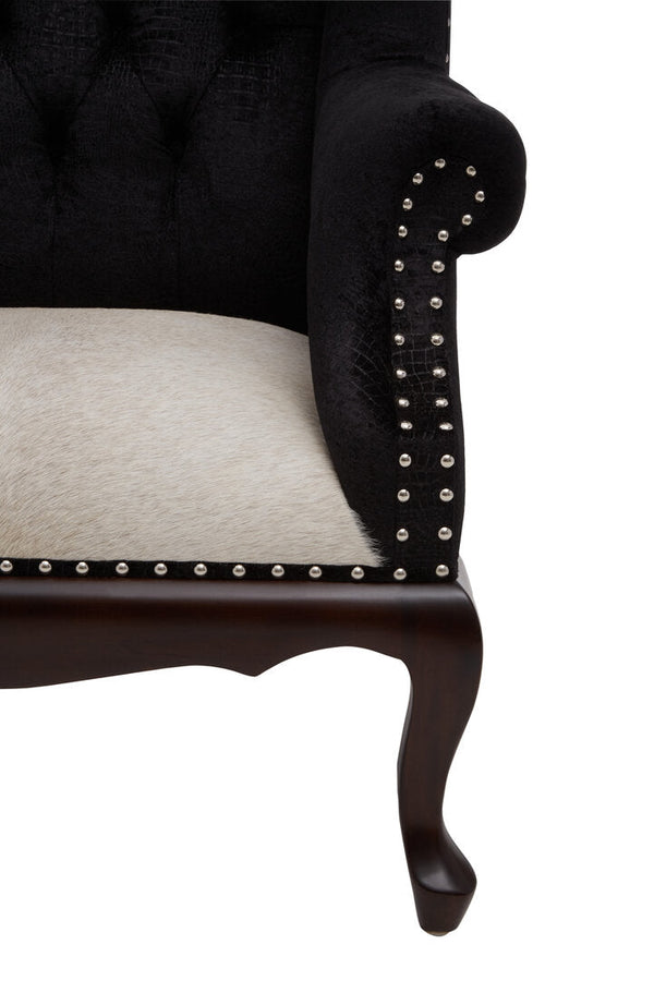 Cala Black Textured Armchair with Tufted Back - Canwell Interiors Limited - Xshowhome