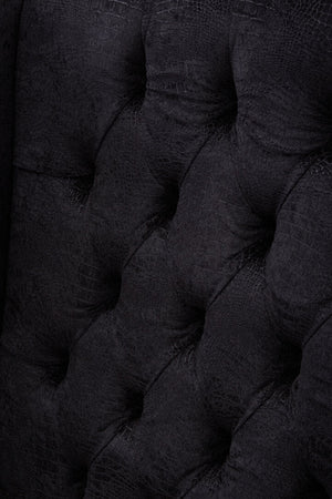 Cala Black Textured Armchair with Tufted Back - Canwell Interiors Limited - Xshowhome