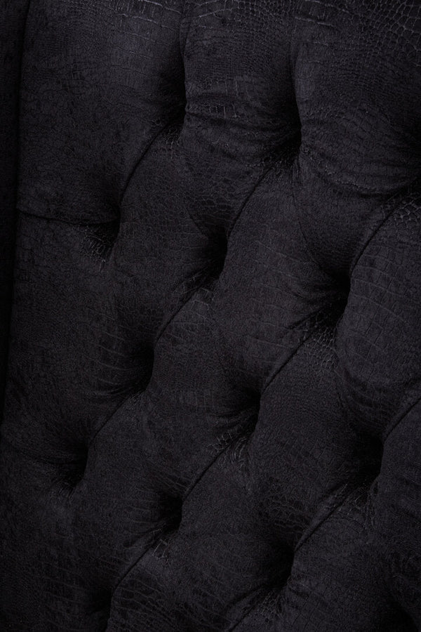 Cala Black Textured Armchair with Tufted Back - Canwell Interiors Limited - Xshowhome