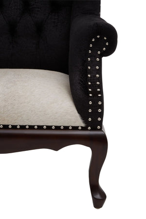 Cala Black Textured Armchair with Tufted Back - XShowhome Limited - Xshowhome