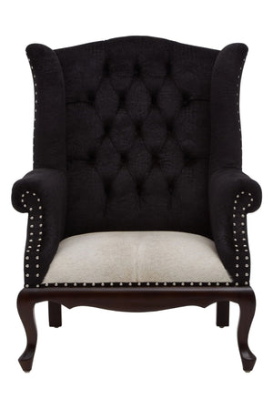 Cala Black Textured Armchair with Tufted Back - XShowhome Limited - Xshowhome