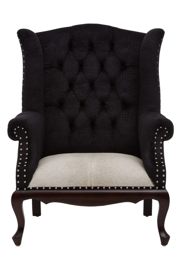 Cala Black Textured Armchair with Tufted Back - XShowhome Limited - Xshowhome