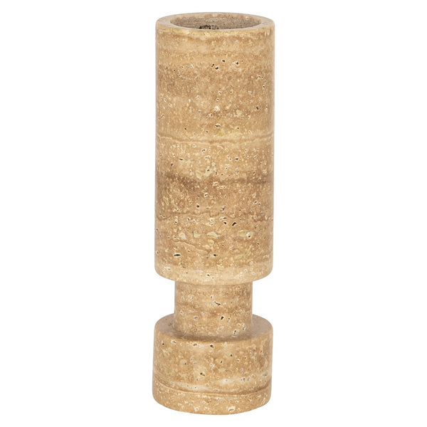 Candle holder Alaina - Travertine, W{"value":6.5,"unit":"CENTIMETERS"} H{"value":21.0,"unit":"CENTIMETERS"} D{"value":6.5,"unit":"CENTIMETERS"} - Canwell Interiors Limited - Richmond