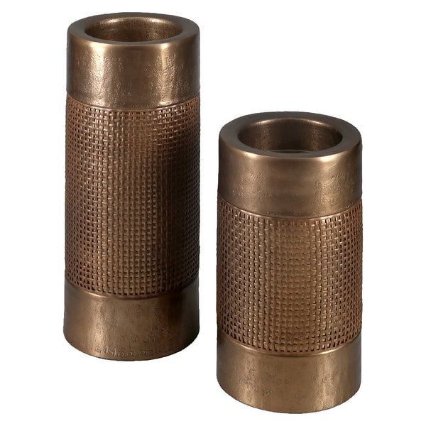 Candle holder Aya brushed gold small - Canwell Interiors Limited - Richmond