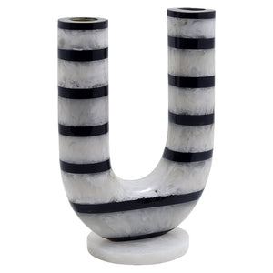 Candle holder River black/white - Canwell Interiors Limited - Richmond