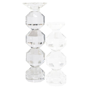 Candle holder Safia clear transparent large - Canwell Interiors Limited - Richmond