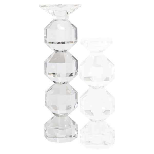 Candle holder Safia clear transparent large - Canwell Interiors Limited - Richmond
