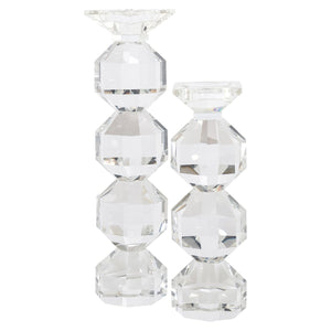Candle holder Safia clear transparent large - Canwell Interiors Limited - Richmond