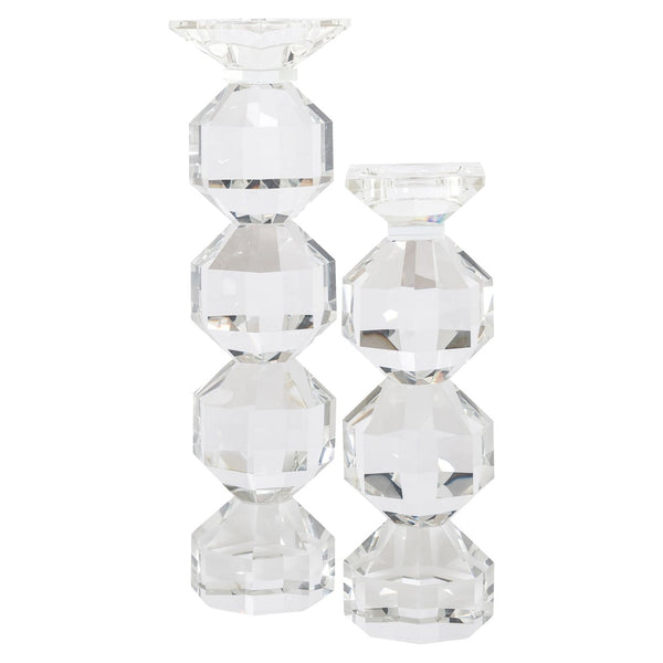Candle holder Safia clear transparent large - Canwell Interiors Limited - Richmond