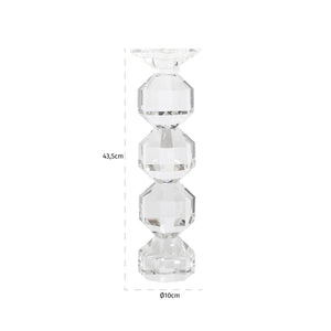 Candle holder Safia clear transparent large - Canwell Interiors Limited - Richmond