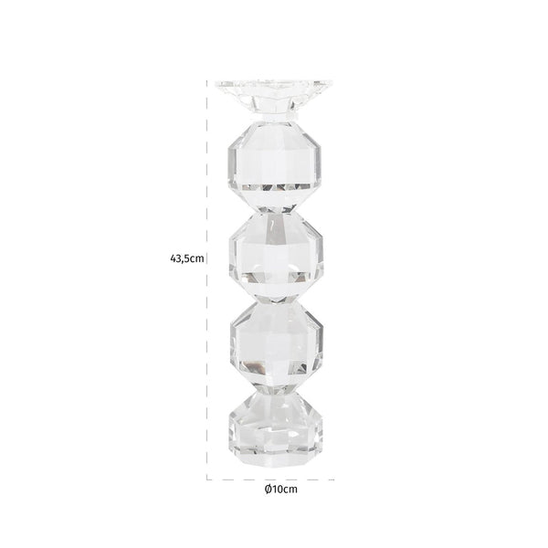 Candle holder Safia clear transparent large - Canwell Interiors Limited - Richmond