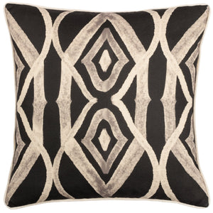 Cape Ikat 50x50 Feather Filled Cushion Black - Canwell Interiors Limited - Riva
