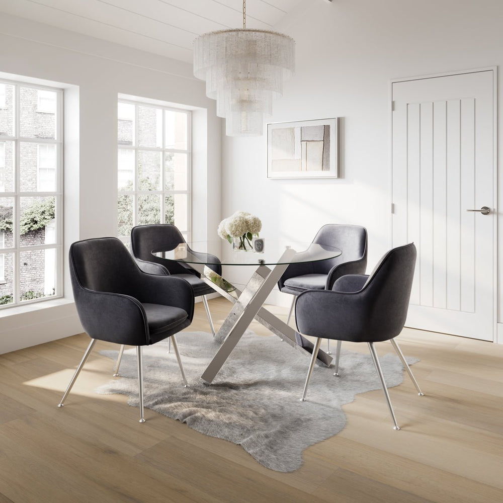 Capri Clear & Silver Dining Table - Canwell Interiors Limited - Canwell