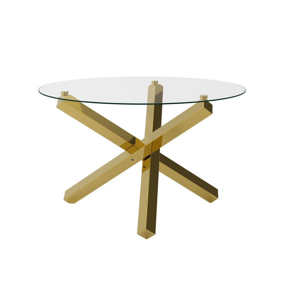 Capri Dining Table Glass Top with Gold Legs - Canwell Interiors Limited - Canwell