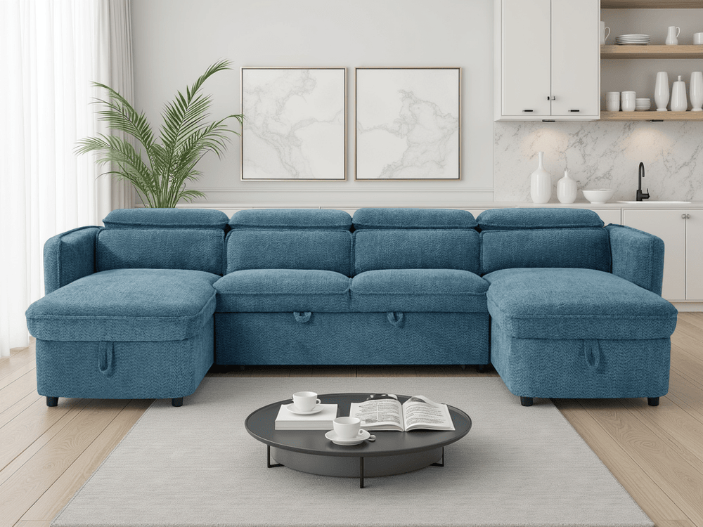 Capri Sofabed Blue U Shape Corner - XShowhome Limited - Xshowhome