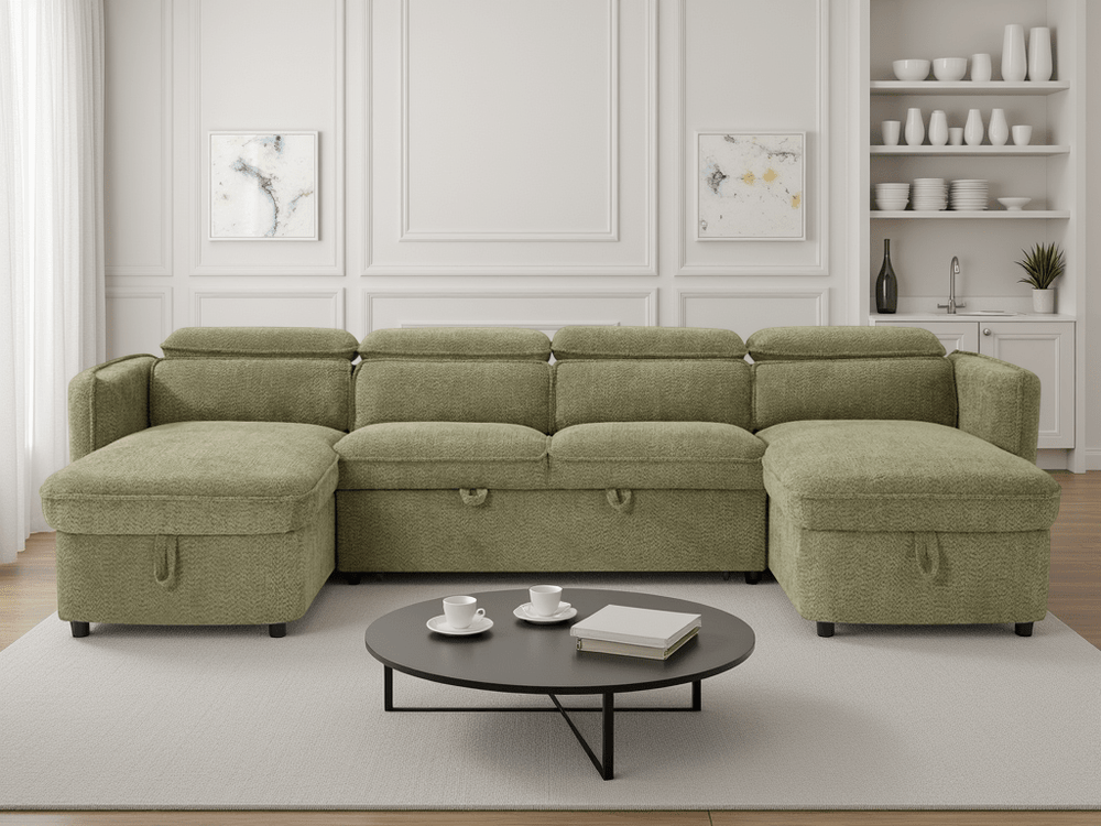 Capri Sofabed Green U Shape Corner - XShowhome Limited - Xshowhome