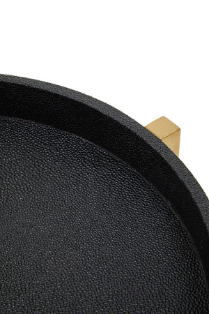 Cardoba Set Of Two Black Faux Shagreen Tray Tables - Canwell Interiors Limited - Xshowhome