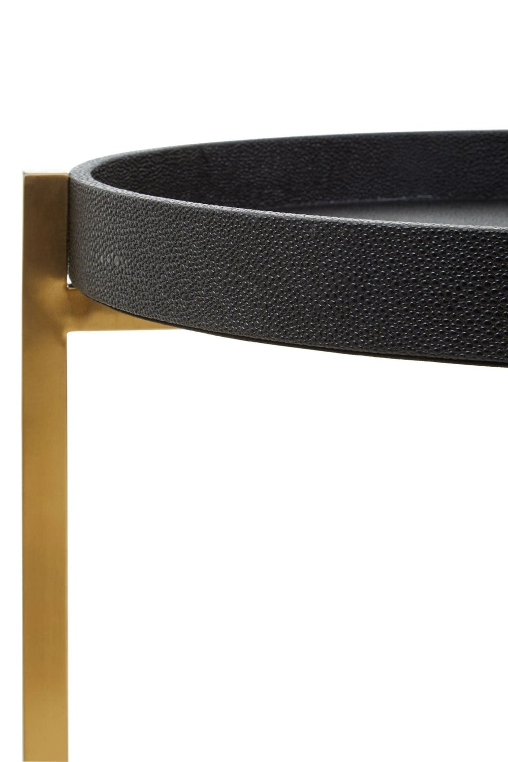 Cardoba Set Of Two Black Faux Shagreen Tray Tables - XShowhome Limited - Xshowhome
