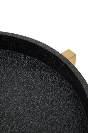 Cardoba Set Of Two Black Faux Shagreen Tray Tables - XShowhome Limited - Xshowhome