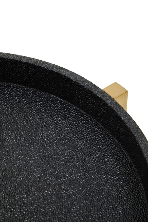 Cardoba Set Of Two Black Faux Shagreen Tray Tables - XShowhome Limited - Xshowhome