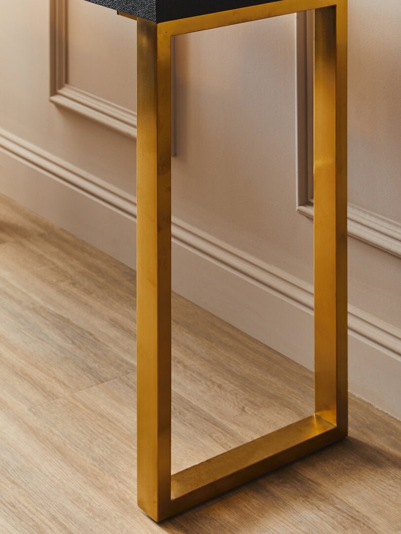 Cardoba Set Of Two Black Shagreen Effect Console Tables - Canwell Interiors Limited - Xshowhome