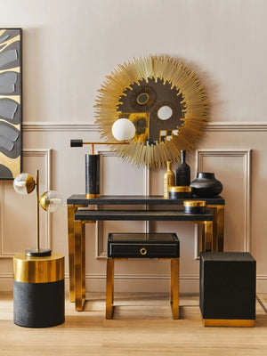 Cardoba Set Of Two Black Shagreen Effect Console Tables - XShowhome Limited - Xshowhome