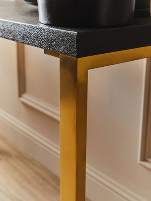 Cardoba Set Of Two Black Shagreen Effect Console Tables - XShowhome Limited - Xshowhome