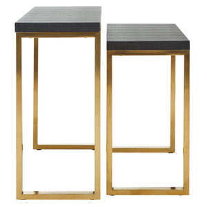 Cardoba Set Of Two Black Shagreen Effect Console Tables - XShowhome Limited - Xshowhome