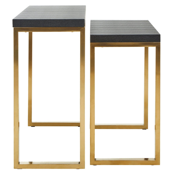 Cardoba Set Of Two Black Shagreen Effect Console Tables - XShowhome Limited - Xshowhome