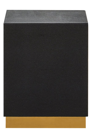 Cardoba Square Black Shagreen Effect Side Table and Stool - Canwell Interiors Limited - Xshowhome