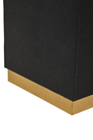 Cardoba Square Black Shagreen Effect Side Table and Stool - Canwell Interiors Limited - Xshowhome