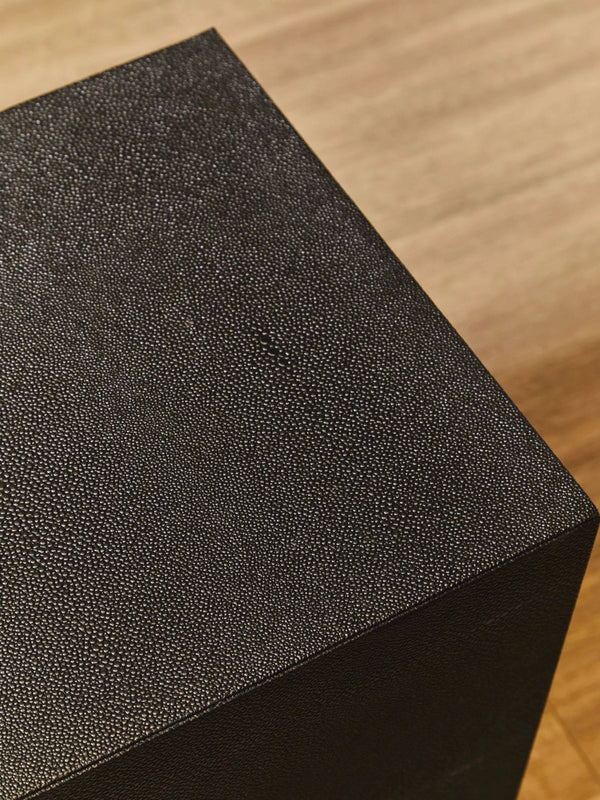 Cardoba Square Black Shagreen Effect Side Table and Stool - XShowhome Limited - Xshowhome
