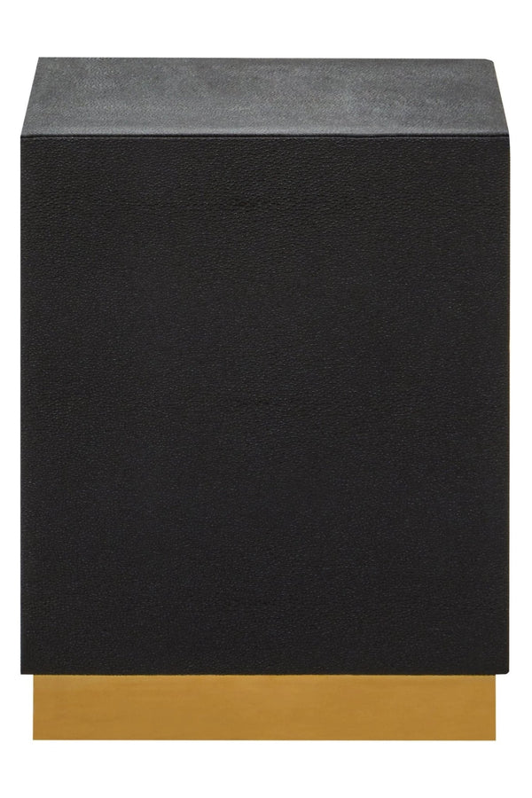 Cardoba Square Black Shagreen Effect Side Table and Stool - XShowhome Limited - Xshowhome