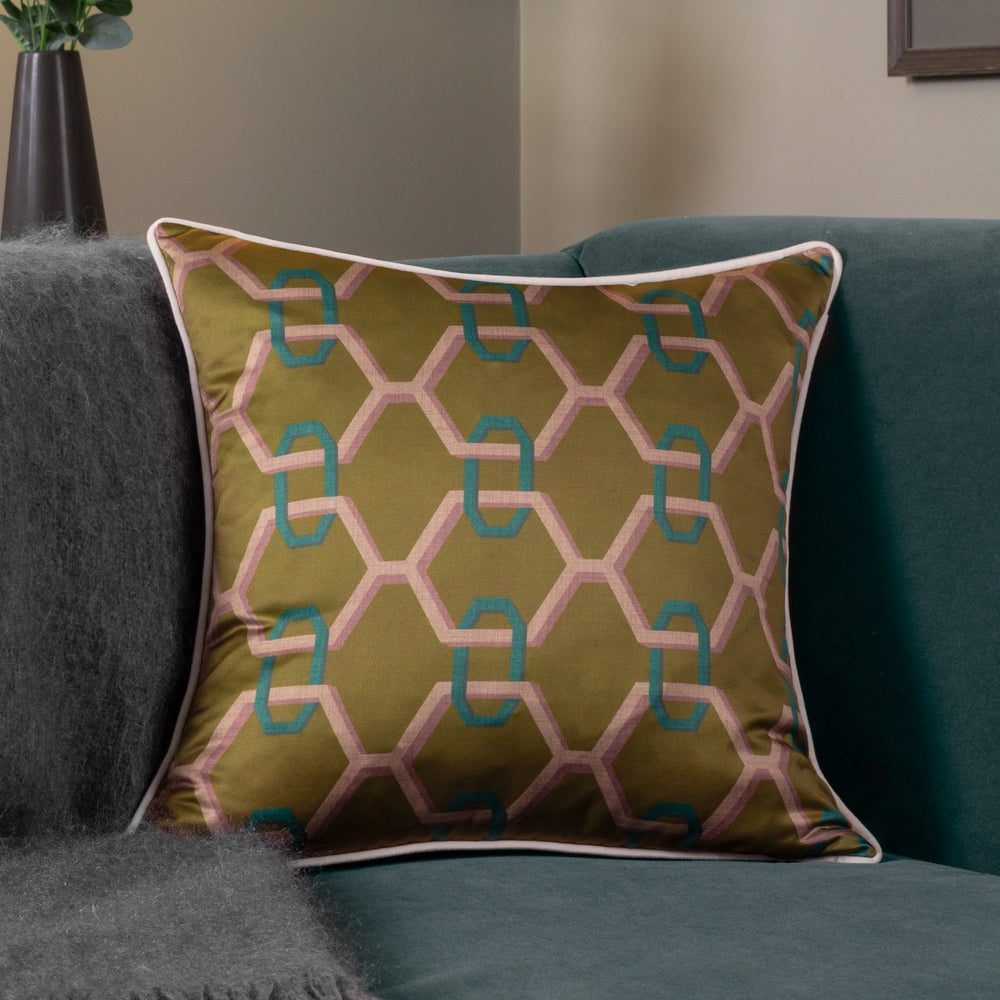 Carnaby Chain 45x45 Feather Filled Cushion Bronze - Canwell Interiors Limited - Riva