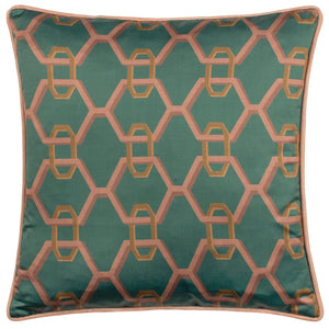 Carnaby Chain 45x45 Feather Filled Cushion Teal - Canwell Interiors Limited - Riva