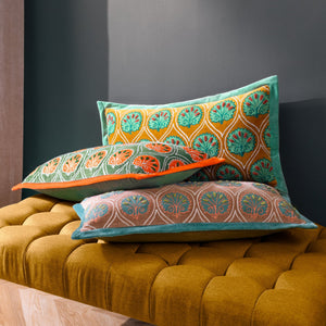Casa 30x60 Feather Filled Cushion Ochre/marine - Canwell Interiors Limited - Riva
