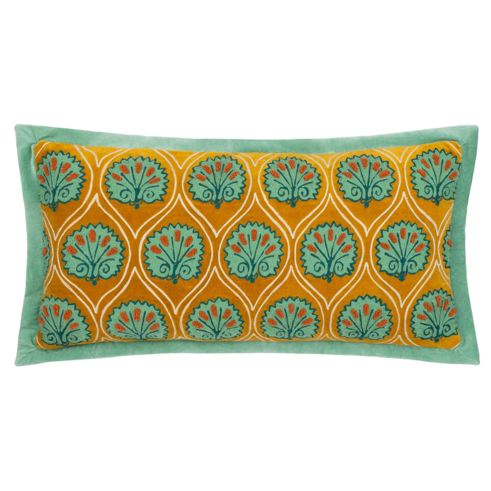 Casa 30x60 Feather Filled Cushion Ochre/marine - Canwell Interiors Limited - Riva
