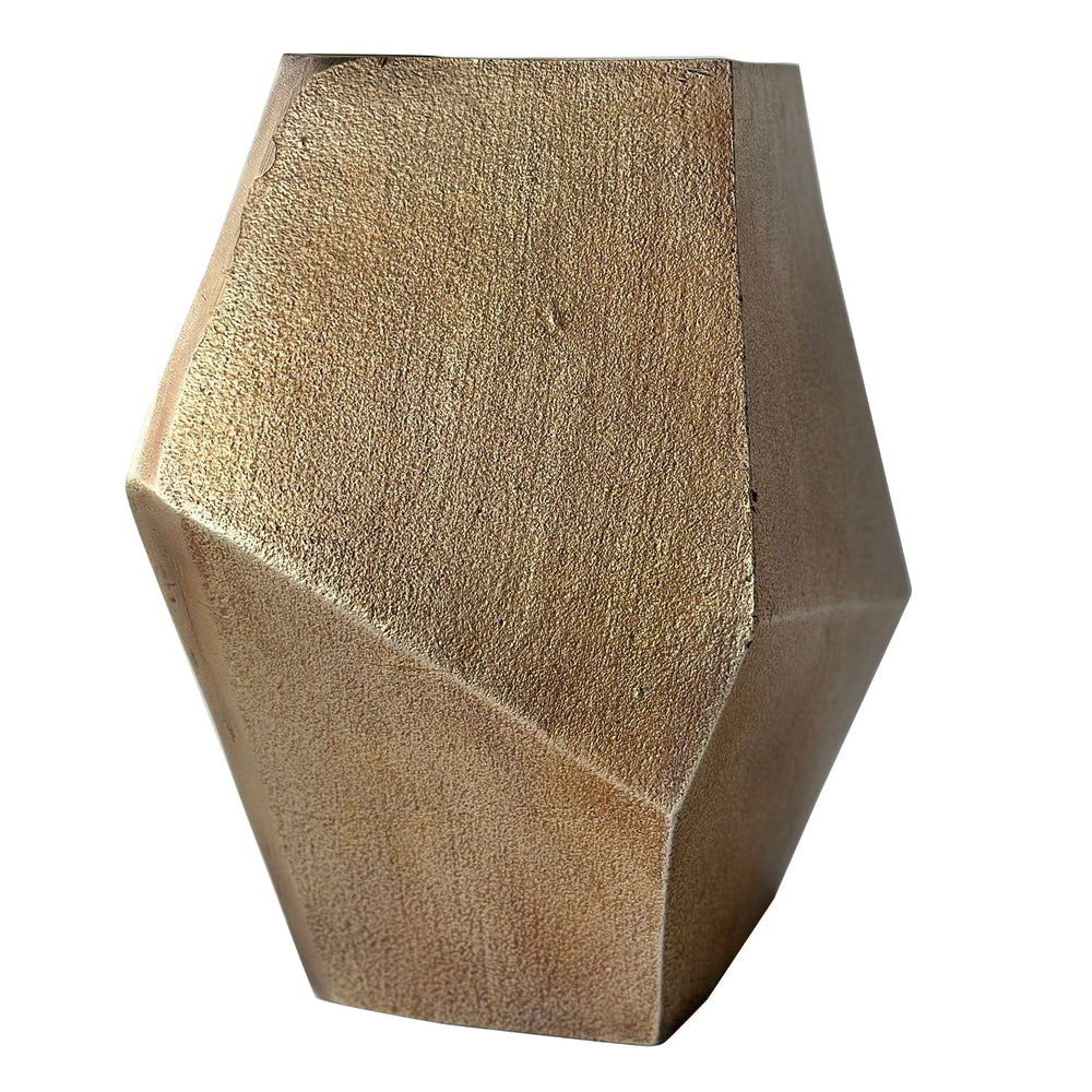 Cast Aluminium Faceted Vase in Antique Brass 34cm - XShowhome Limited - Libra