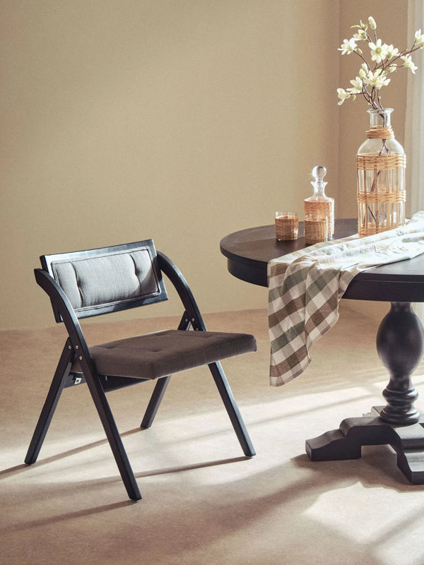 Cebu Grey and Black Elm Wood Folding Chair - XShowhome Limited - Xshowhome